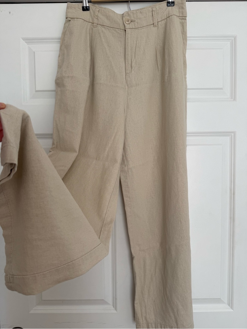 Rewash Beige Wide-Leg Trousers